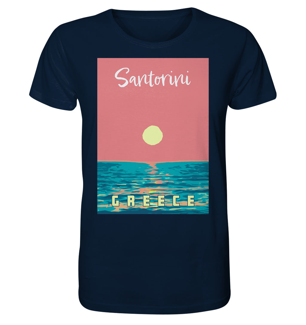 Sunset Ocean Santorini Greece - Organic Shirt