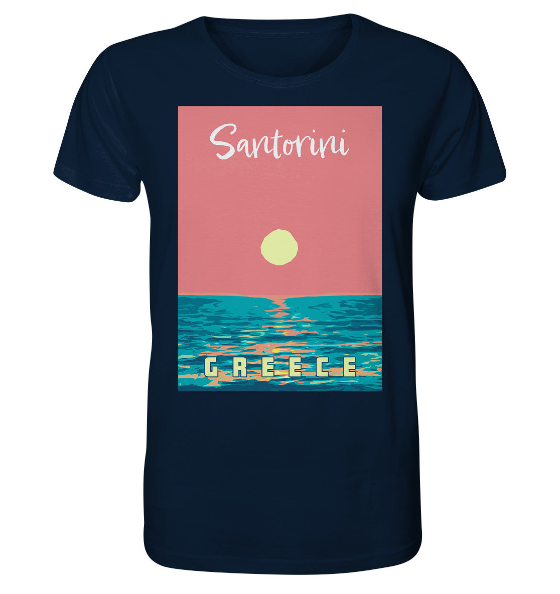 Sunset Ocean Santorini Greece - Organic Shirt