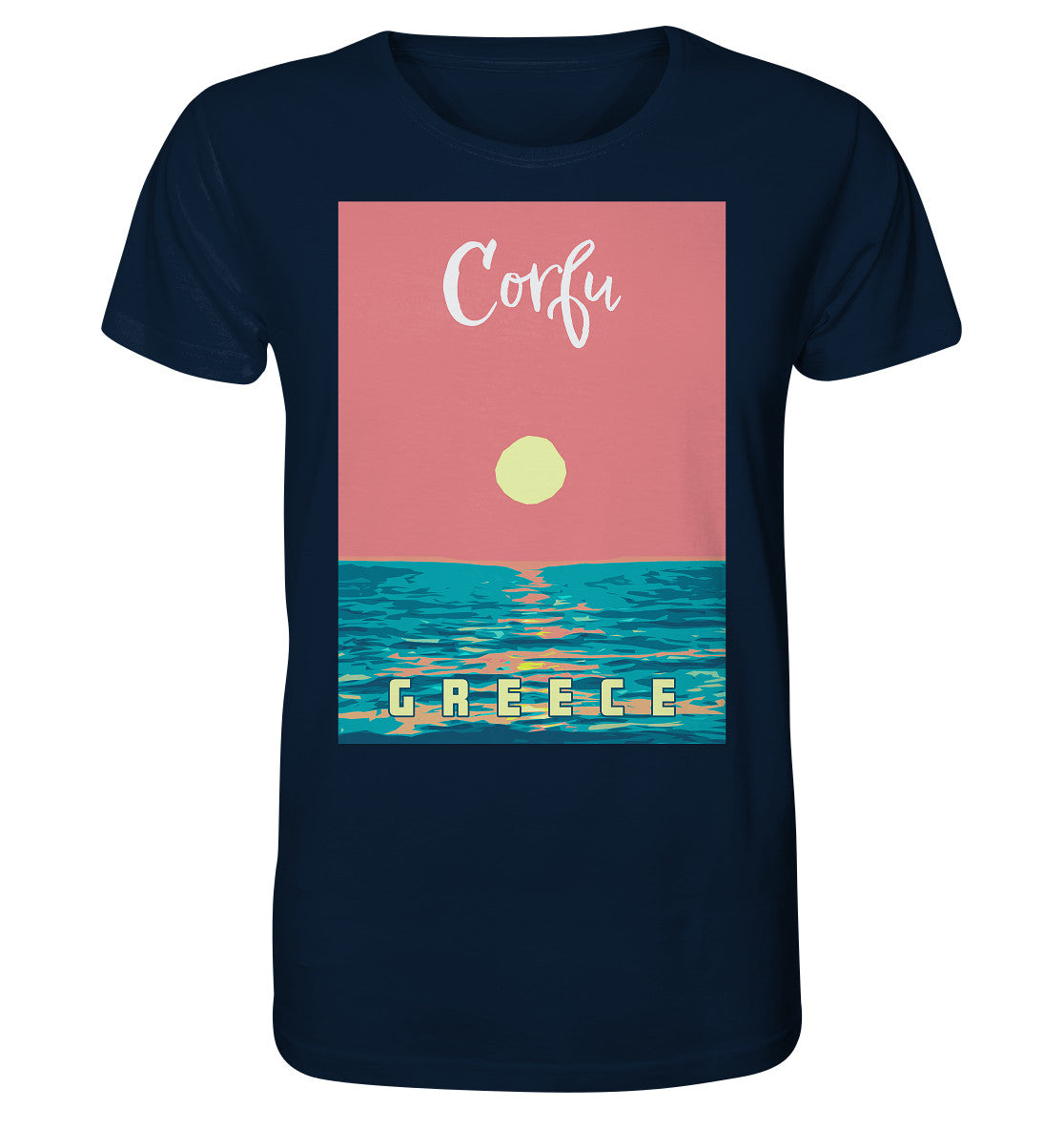Sunset Ocean Corfu Greece - Organic Shirt