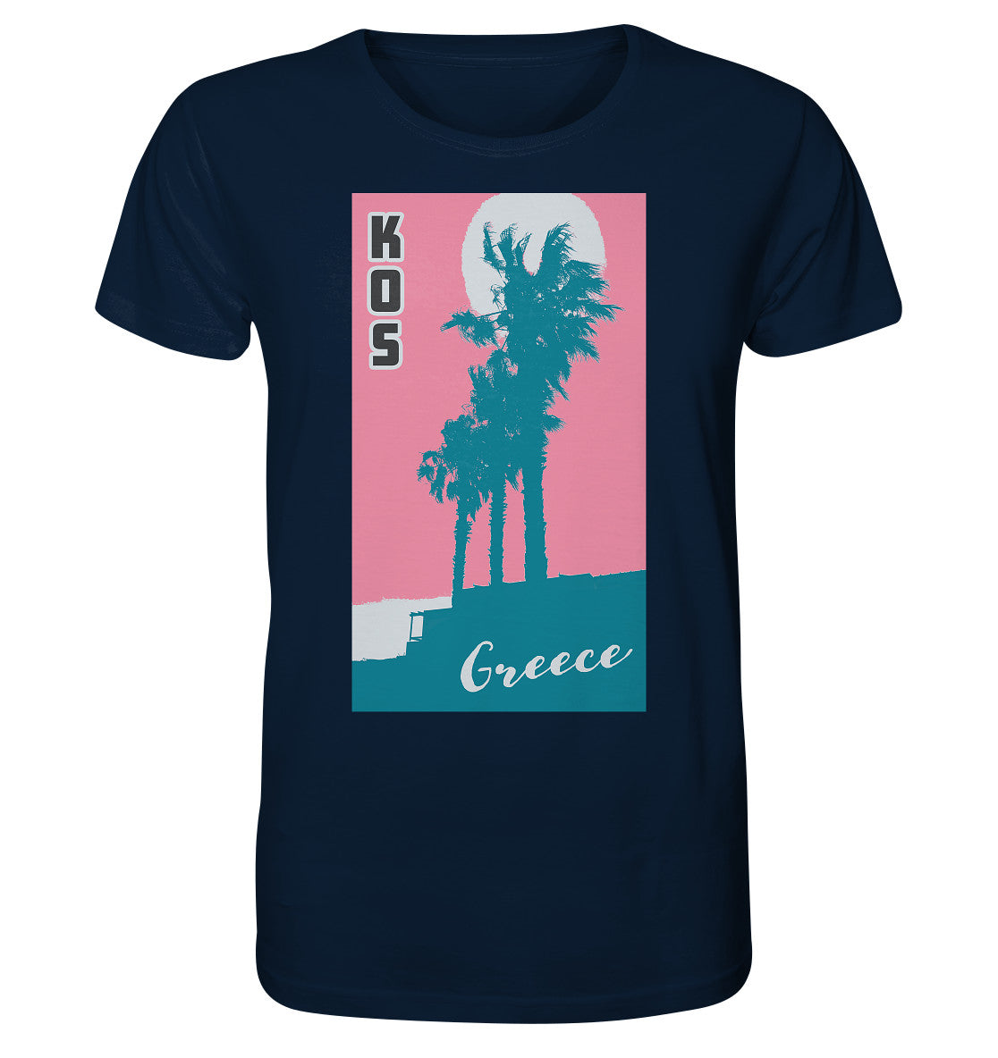 Palm trees & Pink Sky Kos Greece - Organic Shirt