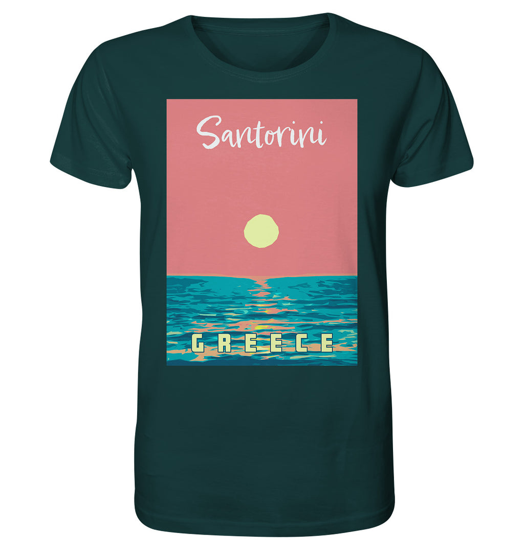 Sunset Ocean Santorini Greece - Organic Shirt
