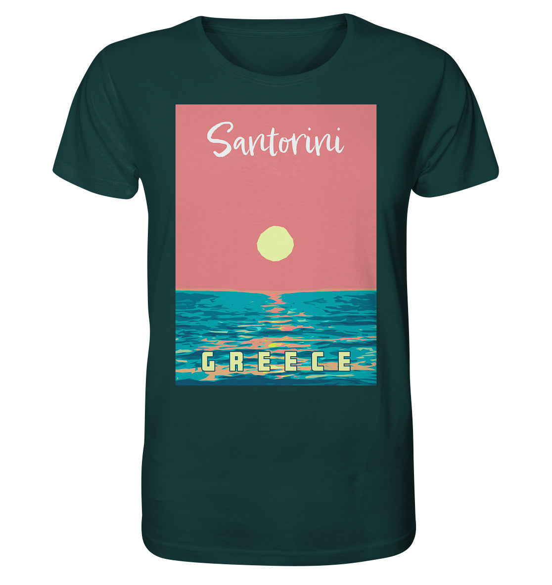 Sunset Ocean Santorini Greece - Organic Shirt