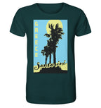 Black palm trees & Yellow sun Santorini Greece - Organic Shirt