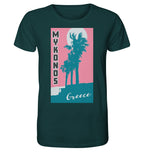 Palm trees & Pink Sky Mykonos Greece - Organic Shirt