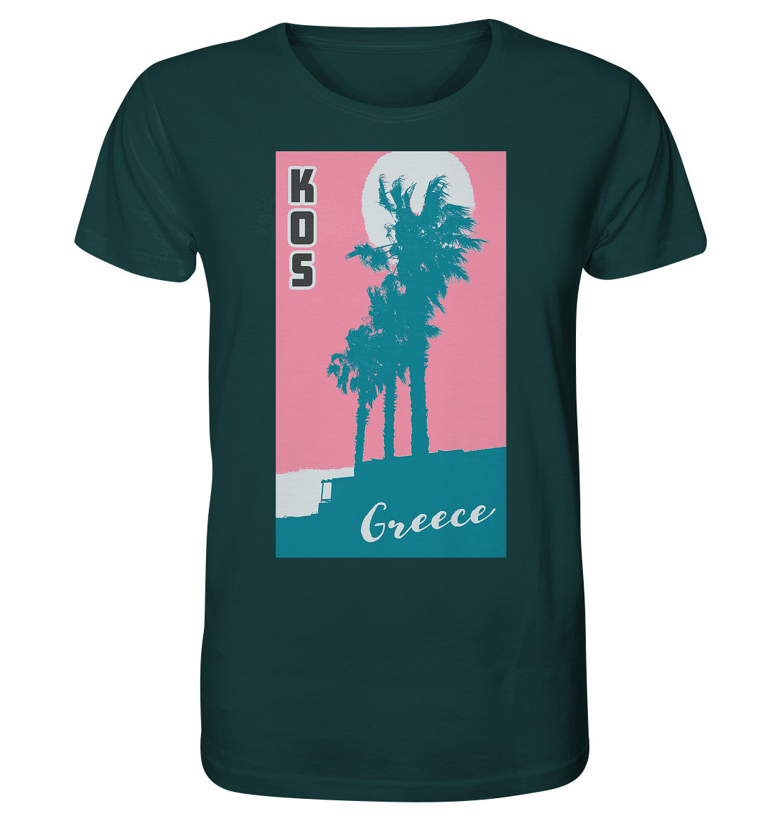 Palm trees & Pink Sky Kos Greece - Organic Shirt