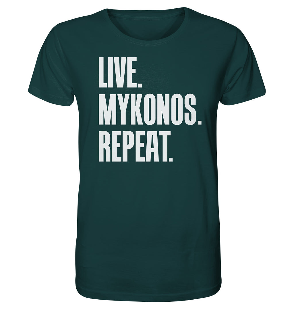 LIVE. MYKONOS. REPEAT. -Organic shirt