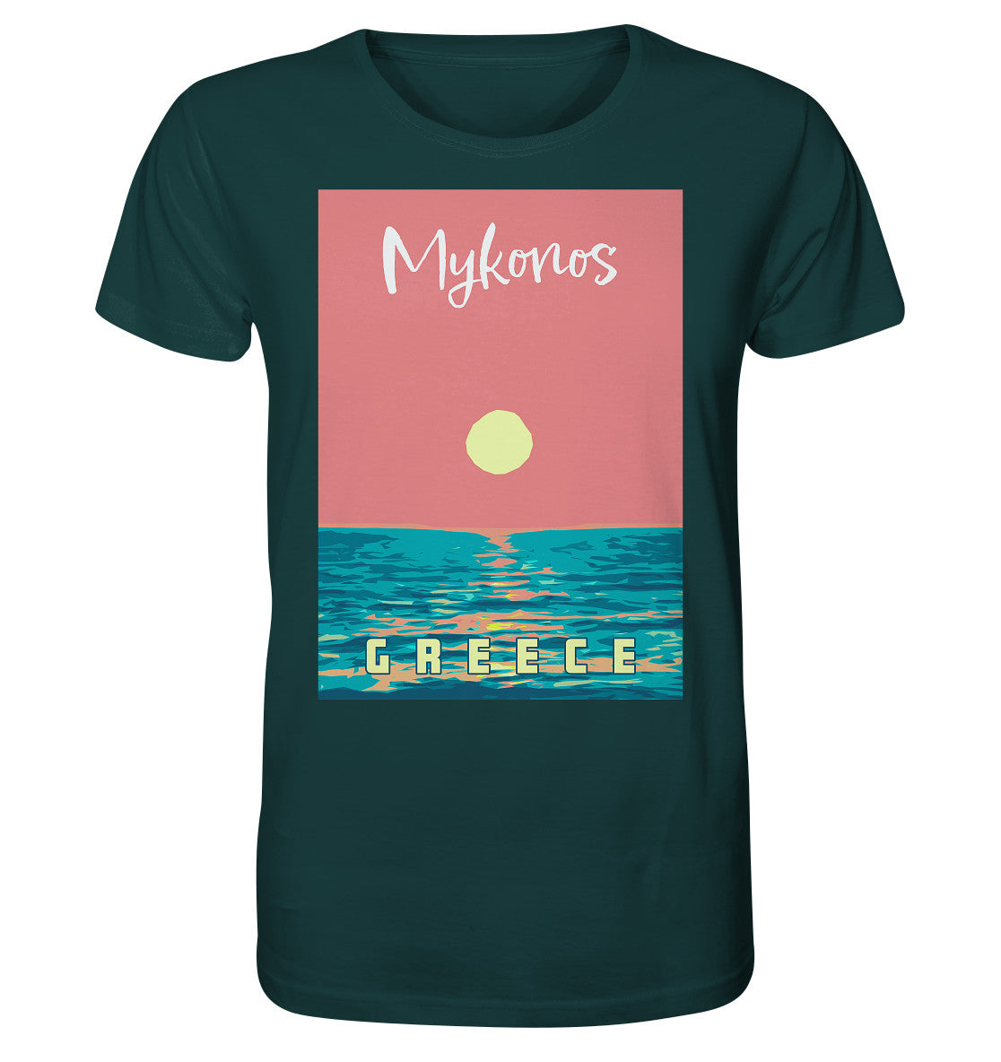 Sunset Ocean Mykonos Greece - Organic Shirt