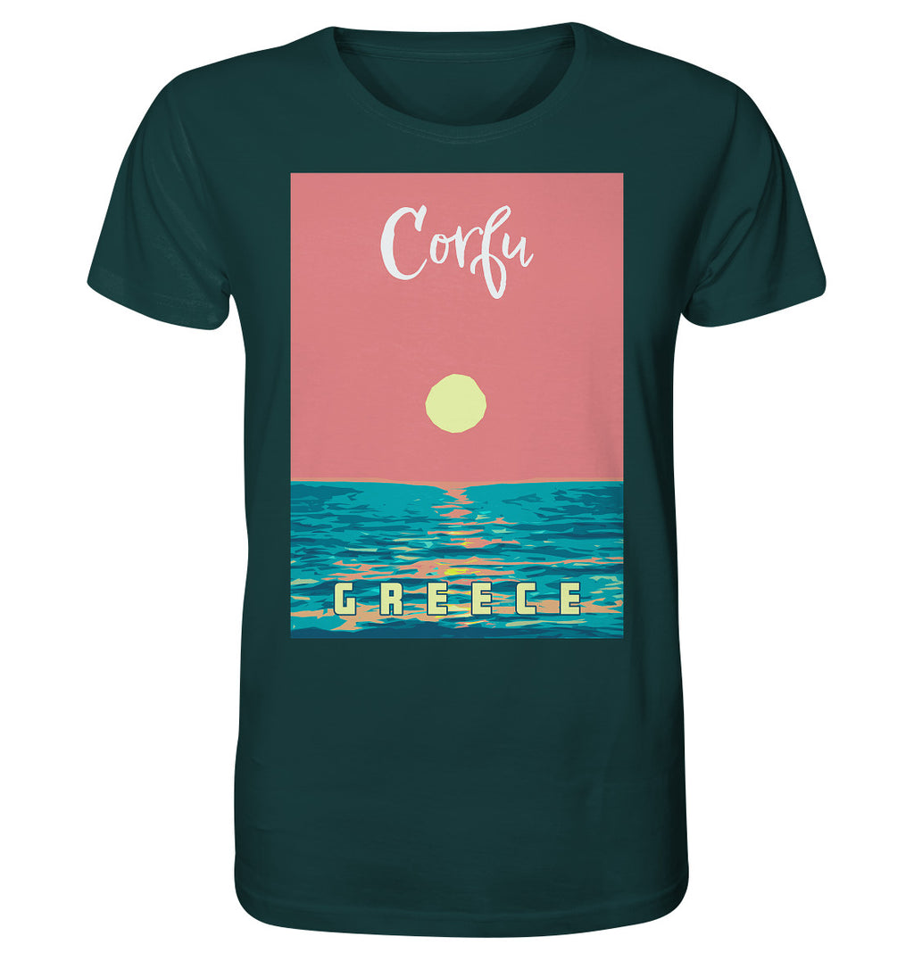 Sunset Ocean Corfu Greece - Organic Shirt