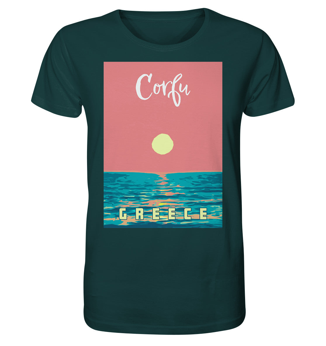 Sunset Ocean Corfu Greece - Organic Shirt