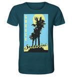 Black palm trees & Yellow sun Santorini Greece - Organic Shirt