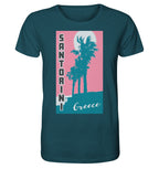 Palm trees & Pink Sky Santorini Greece - Organic Shirt