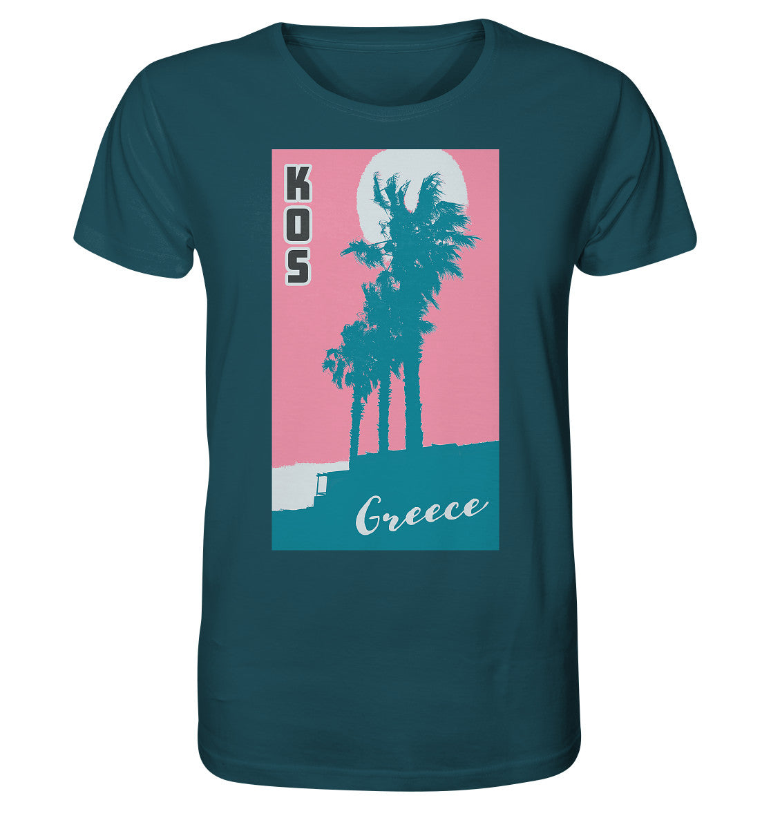 Palm trees & Pink Sky Kos Greece - Organic Shirt