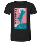 Palm trees & Pink Sky Mykonos Greece - Organic Shirt