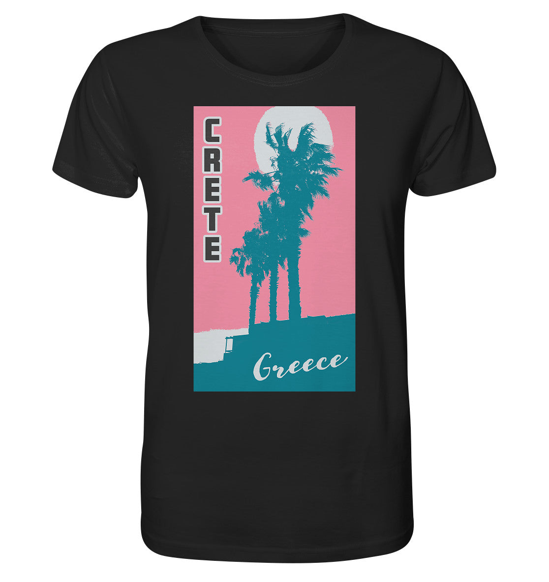 Palm trees & Pink Sky Crete Greece - Organic Shirt