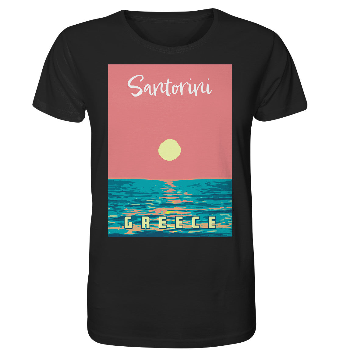 Sunset Ocean Santorini Greece - Organic Shirt