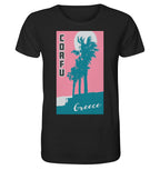 Palm trees & Pink Sky Corfu Greece - Organic Shirt