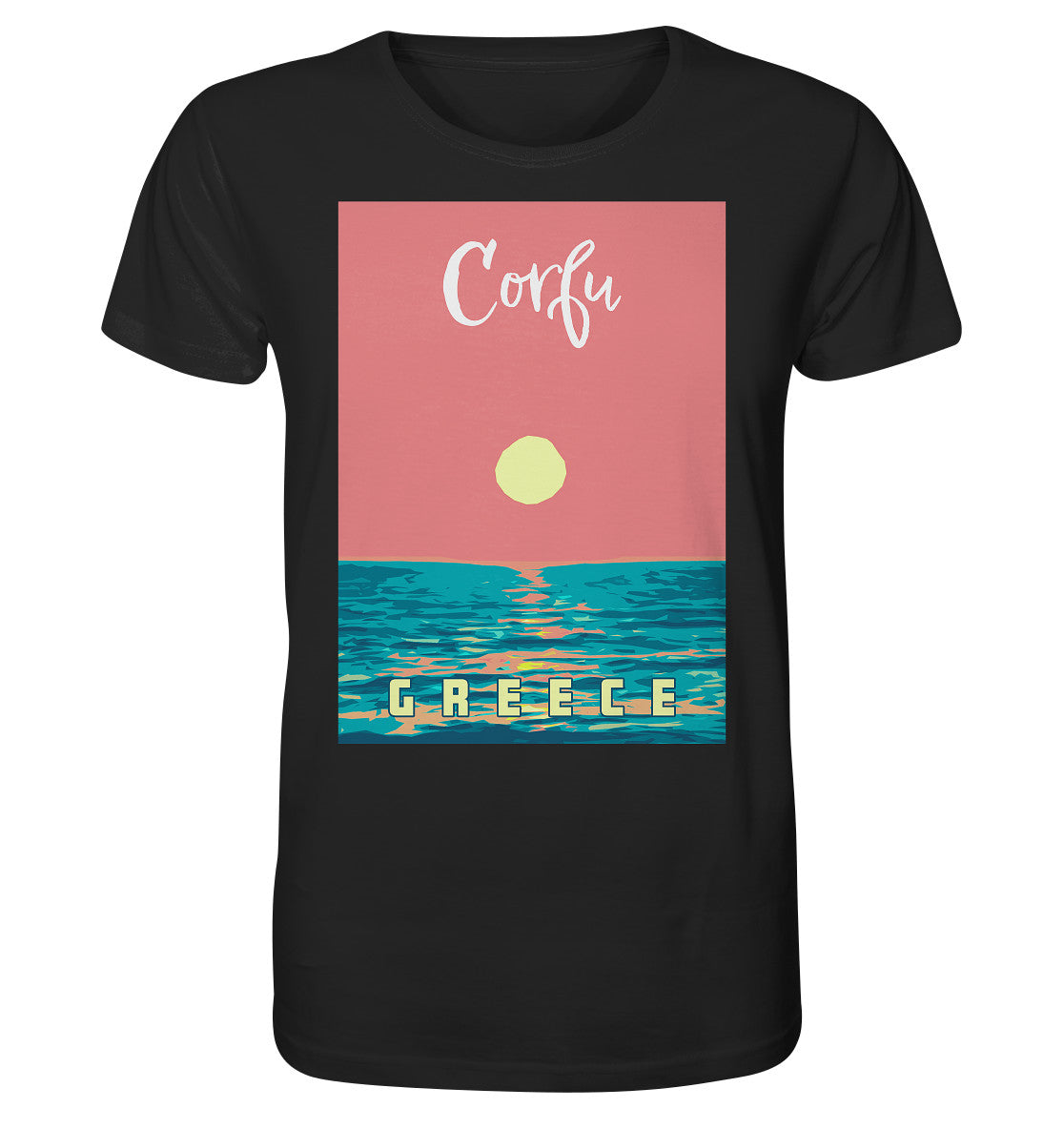 Sunset Ocean Corfu Greece - Organic Shirt