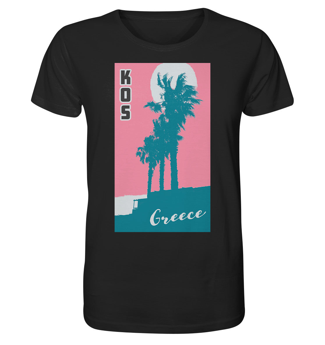 Palm trees & Pink Sky Kos Greece - Organic Shirt