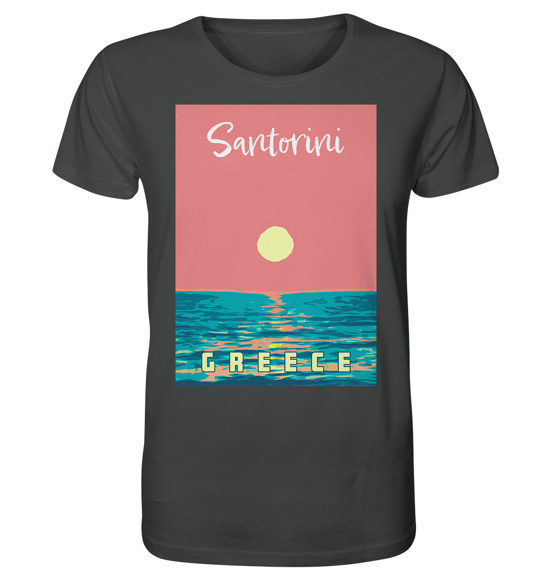 Sunset Ocean Santorini Greece - Organic Shirt