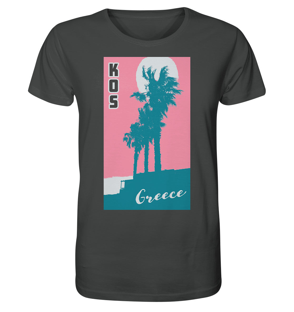 Palm trees & Pink Sky Kos Greece - Organic Shirt
