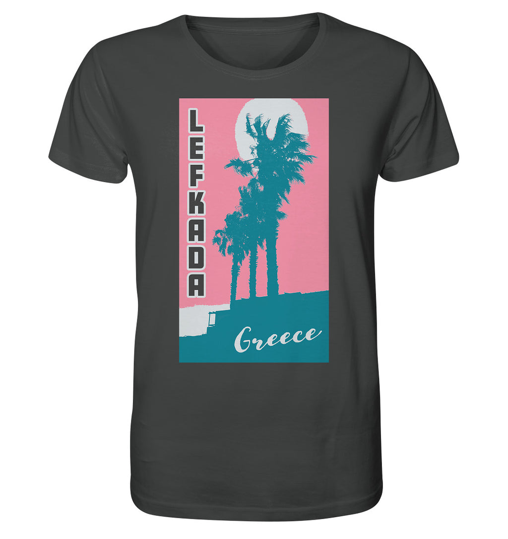 Palmiers et ciel rose Lefkada Grèce - Chemise bio