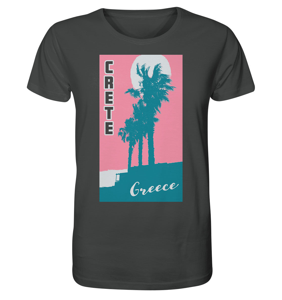 Palm trees & Pink Sky Crete Greece - Organic Shirt