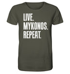 LIVE. MYKONOS. REPEAT. -Organic shirt