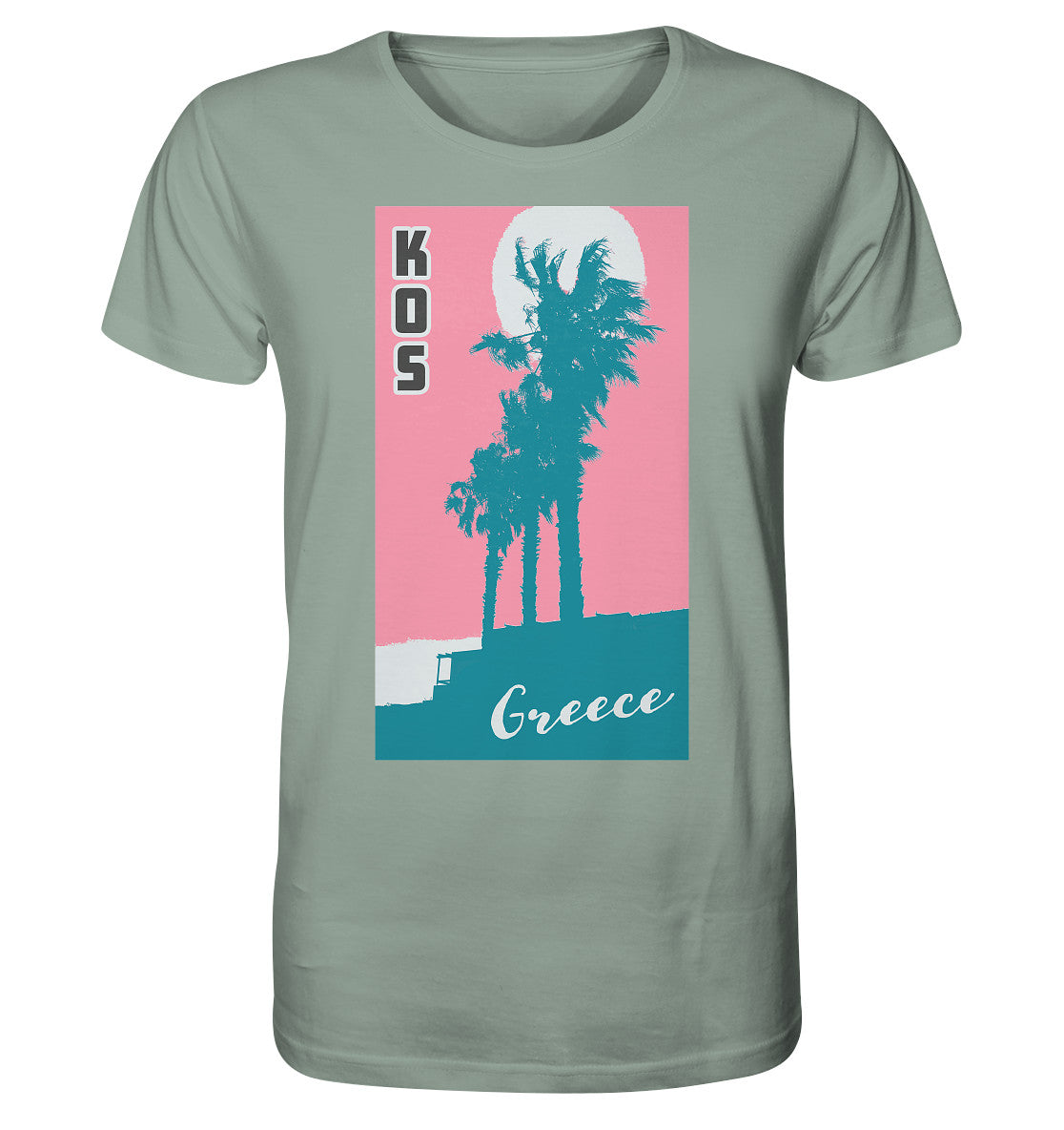 Palm trees & Pink Sky Kos Greece - Organic Shirt