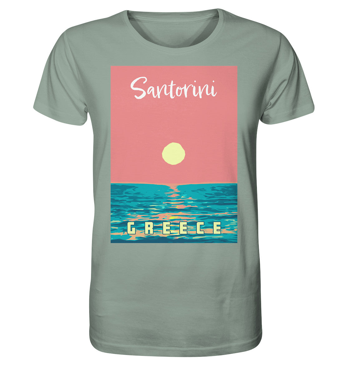 Sunset Ocean Santorini Greece - Organic Shirt