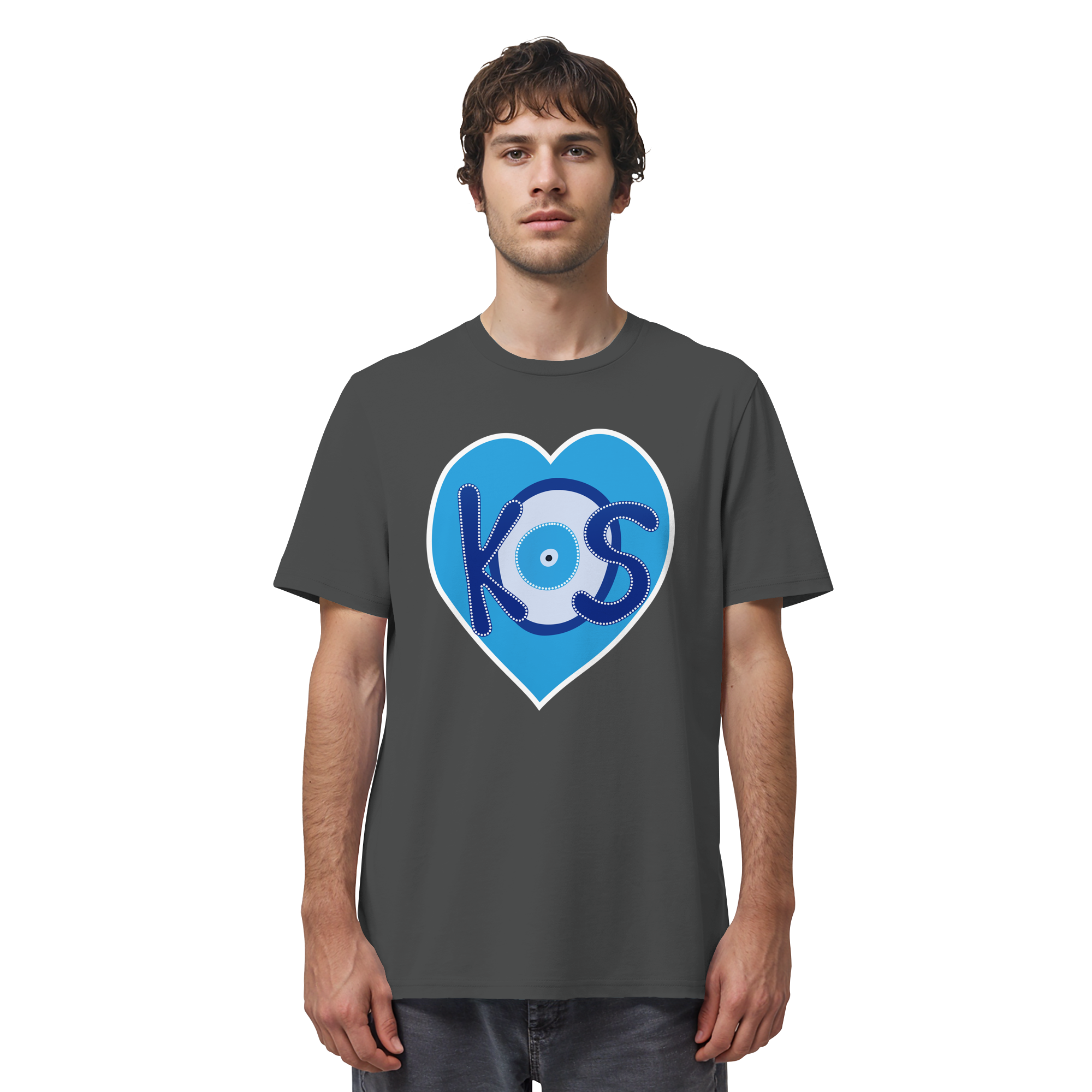 Kos - Blaues Herz - Organic Shirt