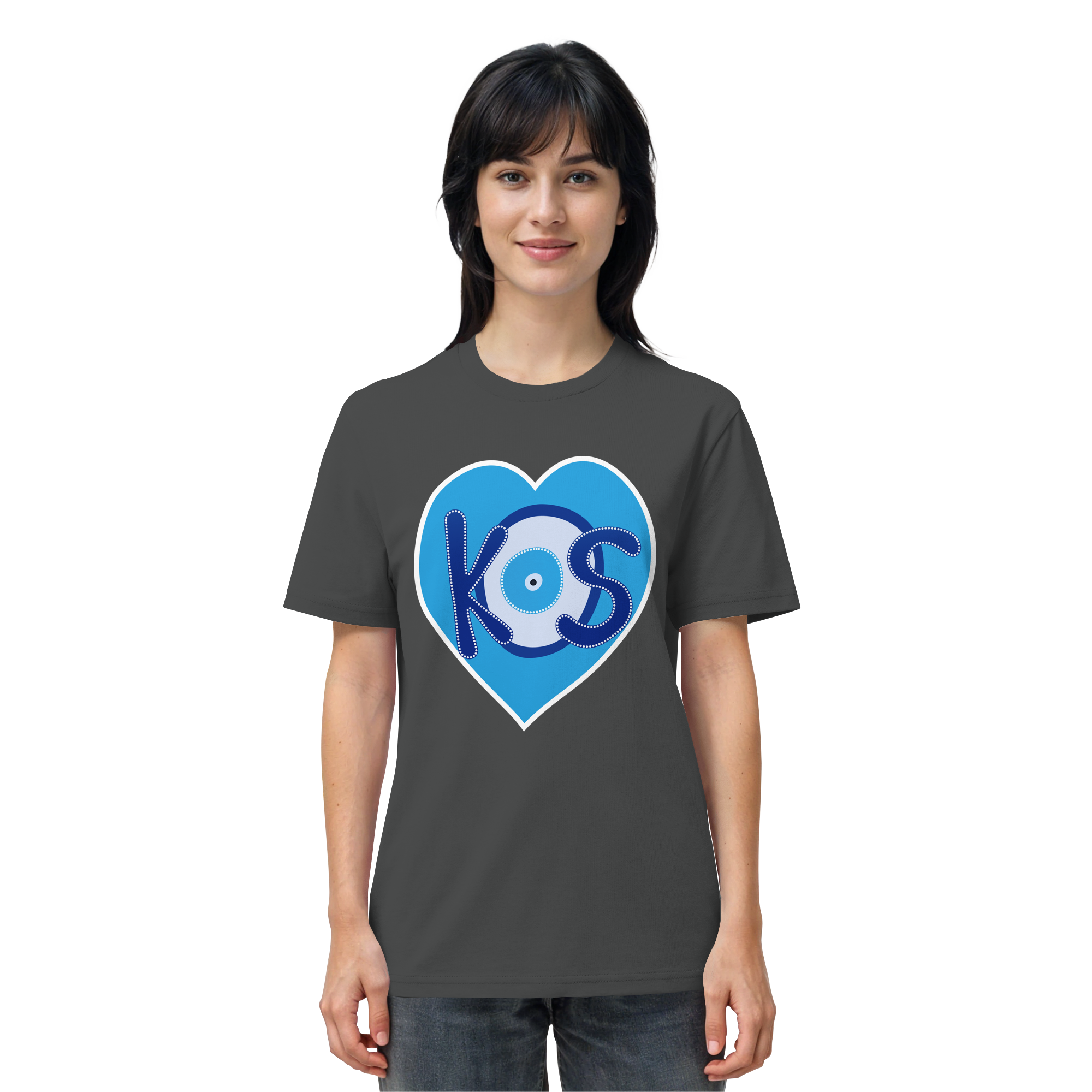 Kos - Blaues Herz - Organic Shirt