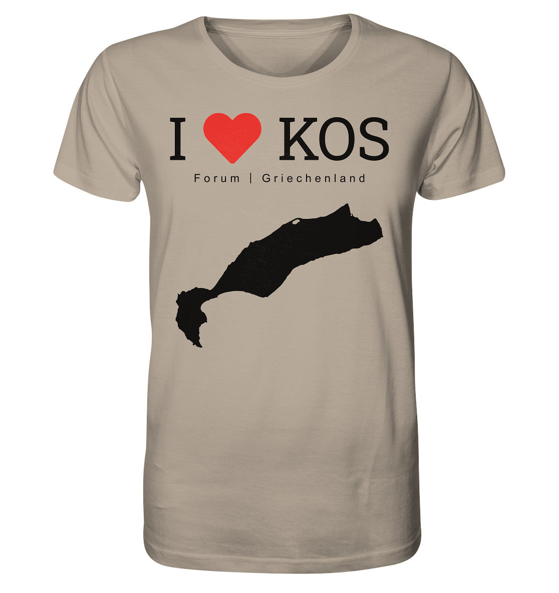 I LOVE KOS - Forum Greece Black - Organic Shirt