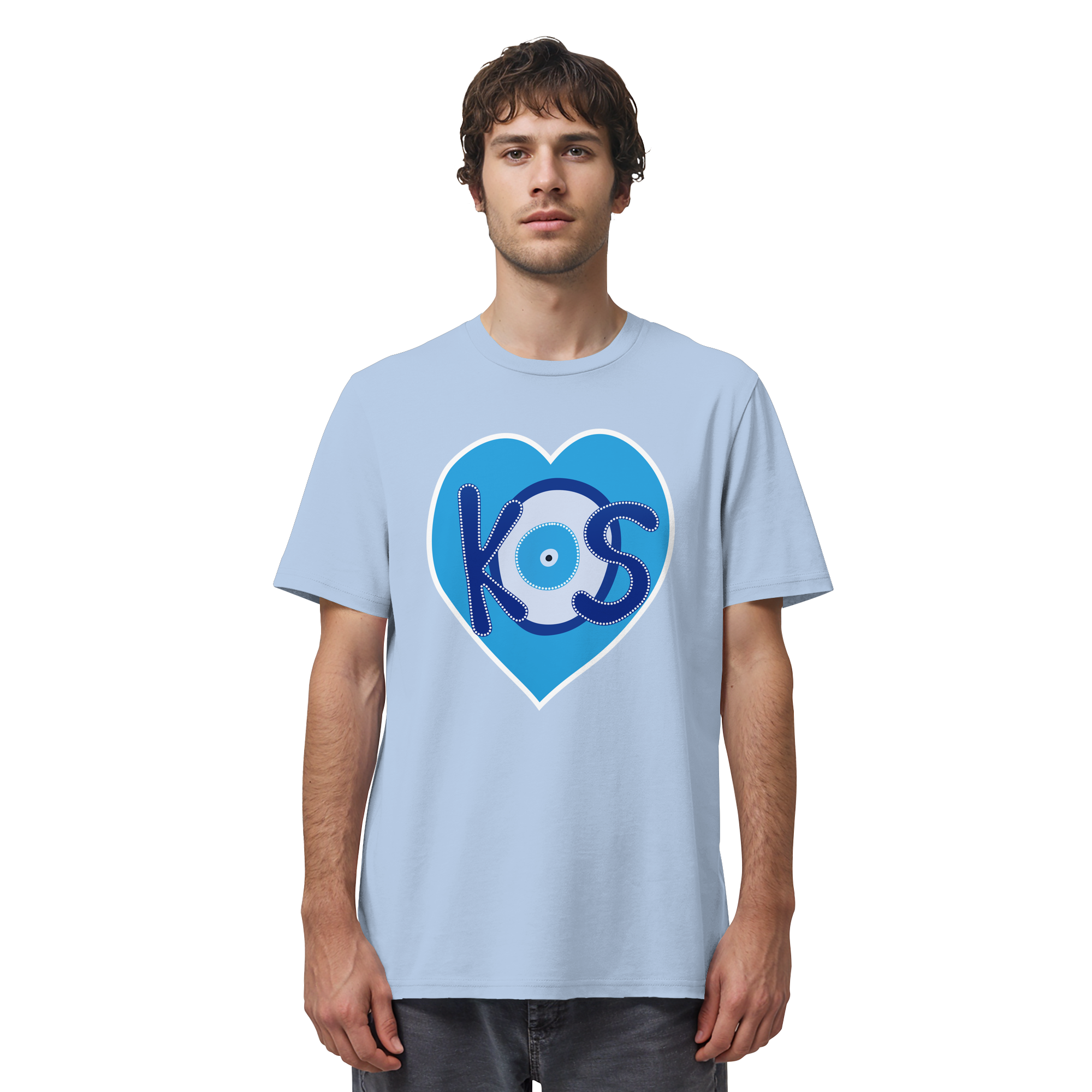 Kos - Blaues Herz - Organic Shirt