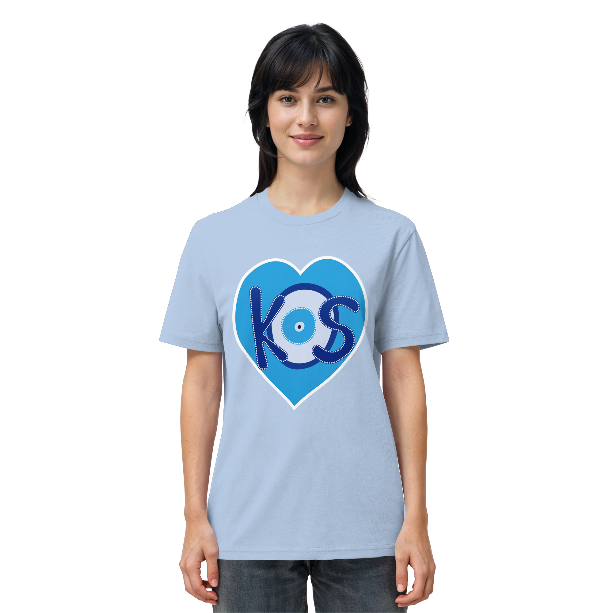 Kos - Blaues Herz - Organic Shirt