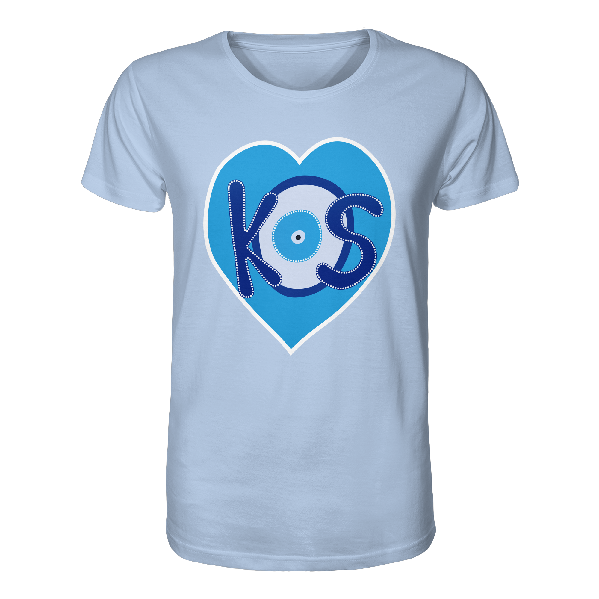 Kos - Blaues Herz - Organic Shirt