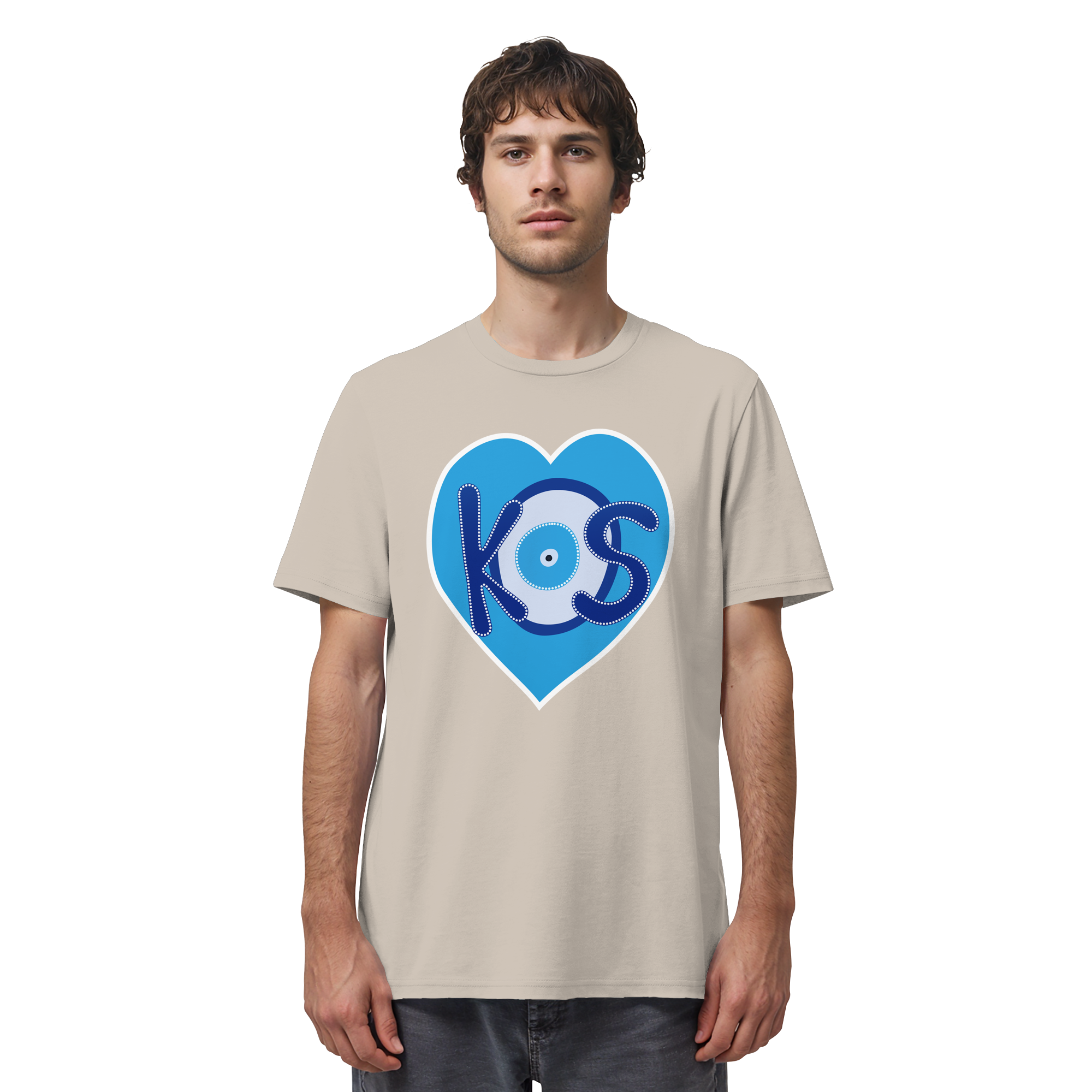 Kos - Blaues Herz - Organic Shirt