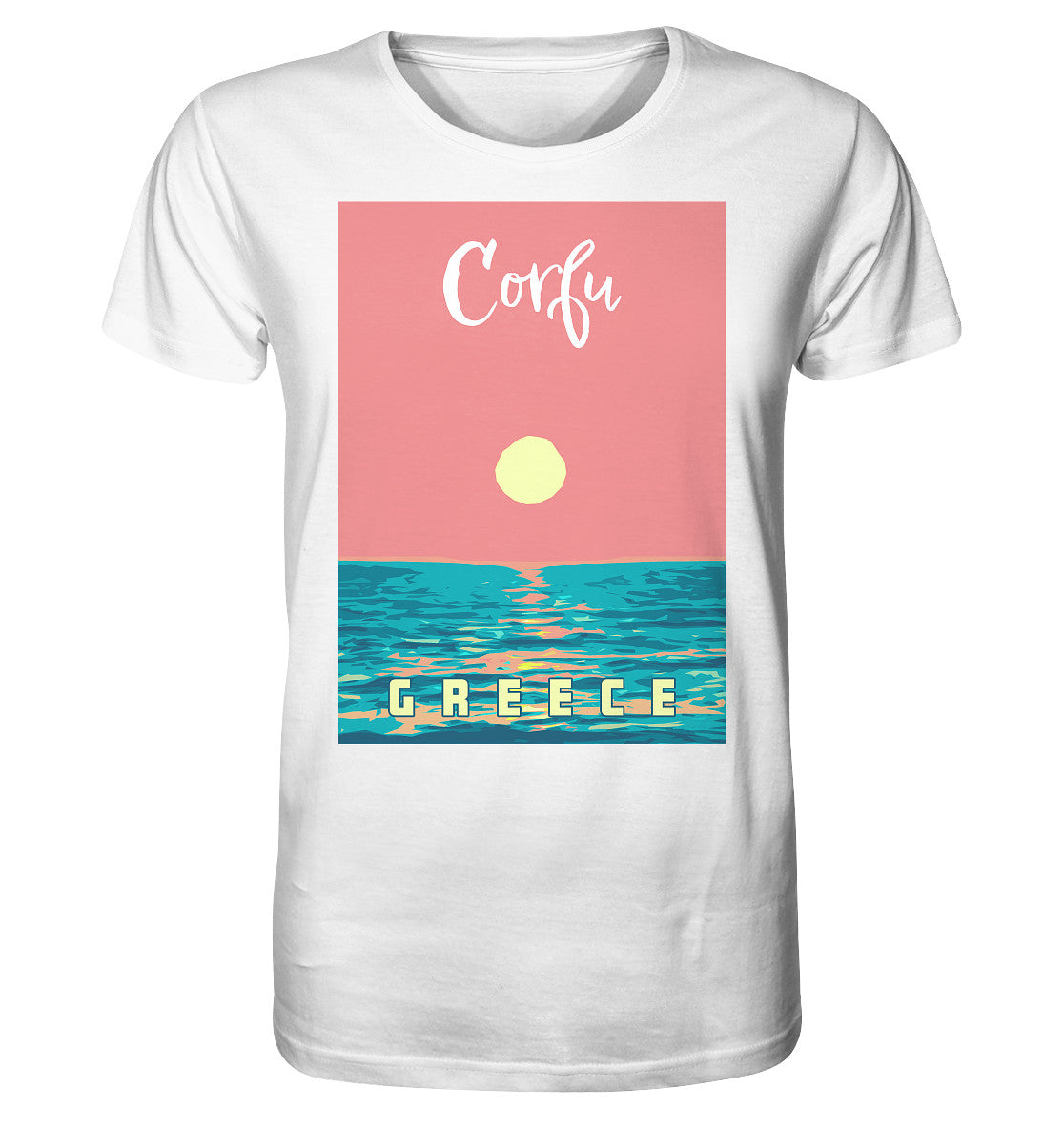 Sunset Ocean Corfu Greece - Organic Shirt