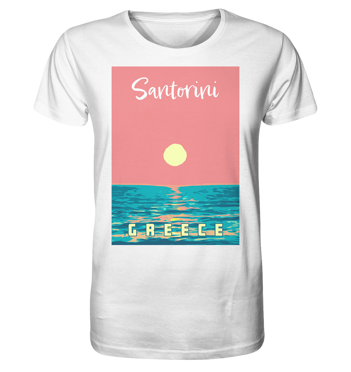 Sunset Ocean Santorini Greece - Organic Shirt