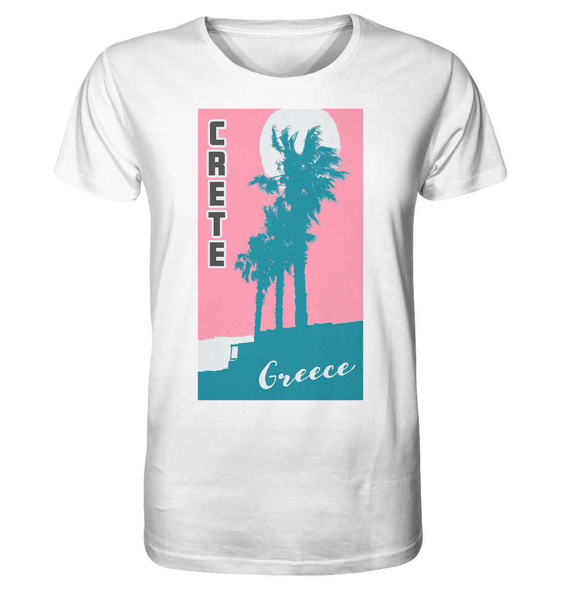 Palm trees & Pink Sky Crete Greece - Organic Shirt
