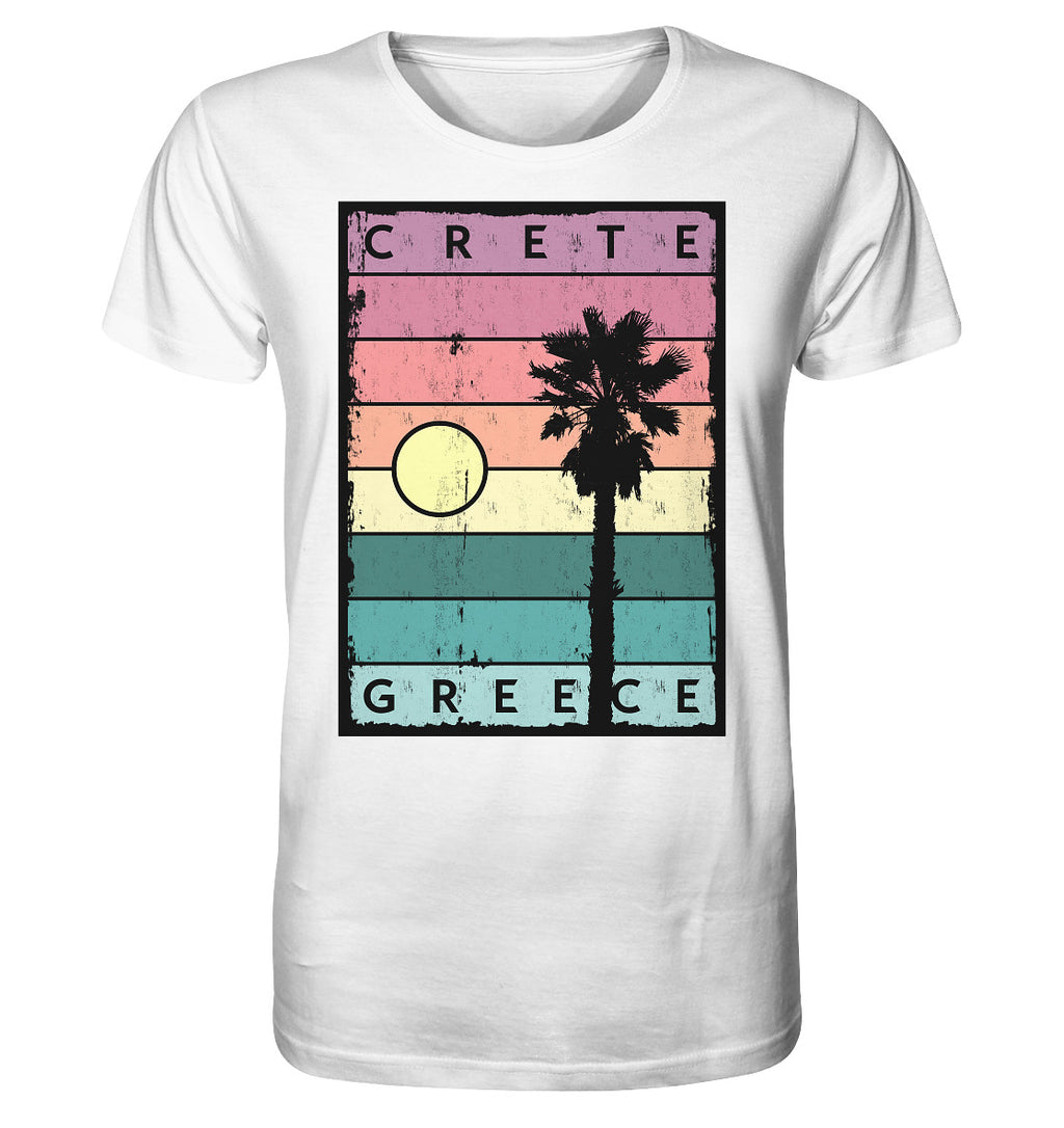 Sunset strips &amp; Palm tree Crete Greece - Organic Shirt