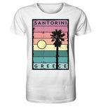 Sunset strips & Palm tree Santorini Greece - Organic Shirt
