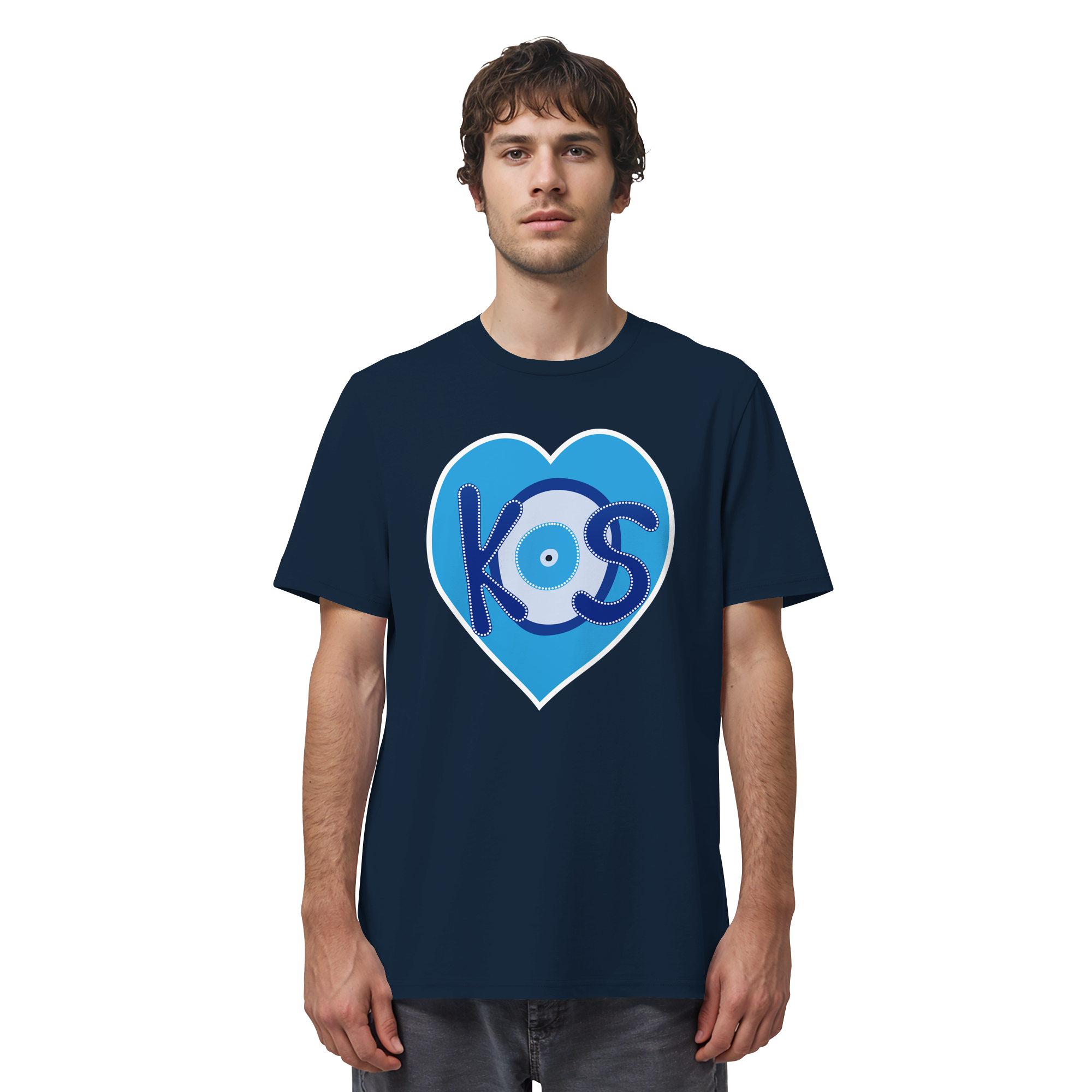 Kos - Blaues Herz - Organic Shirt