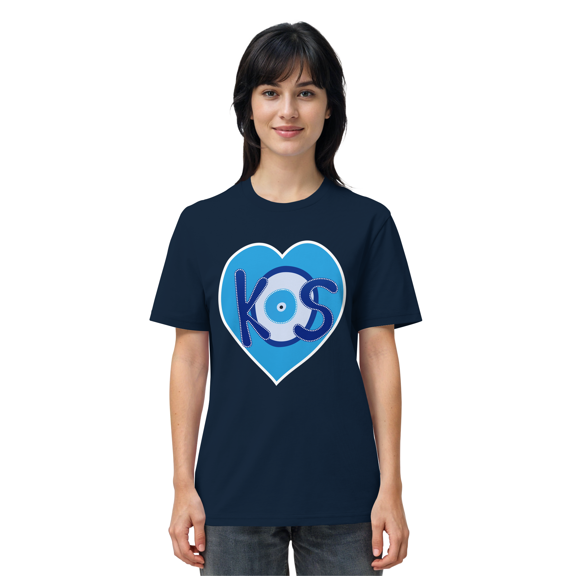 Kos - Blaues Herz - Organic Shirt