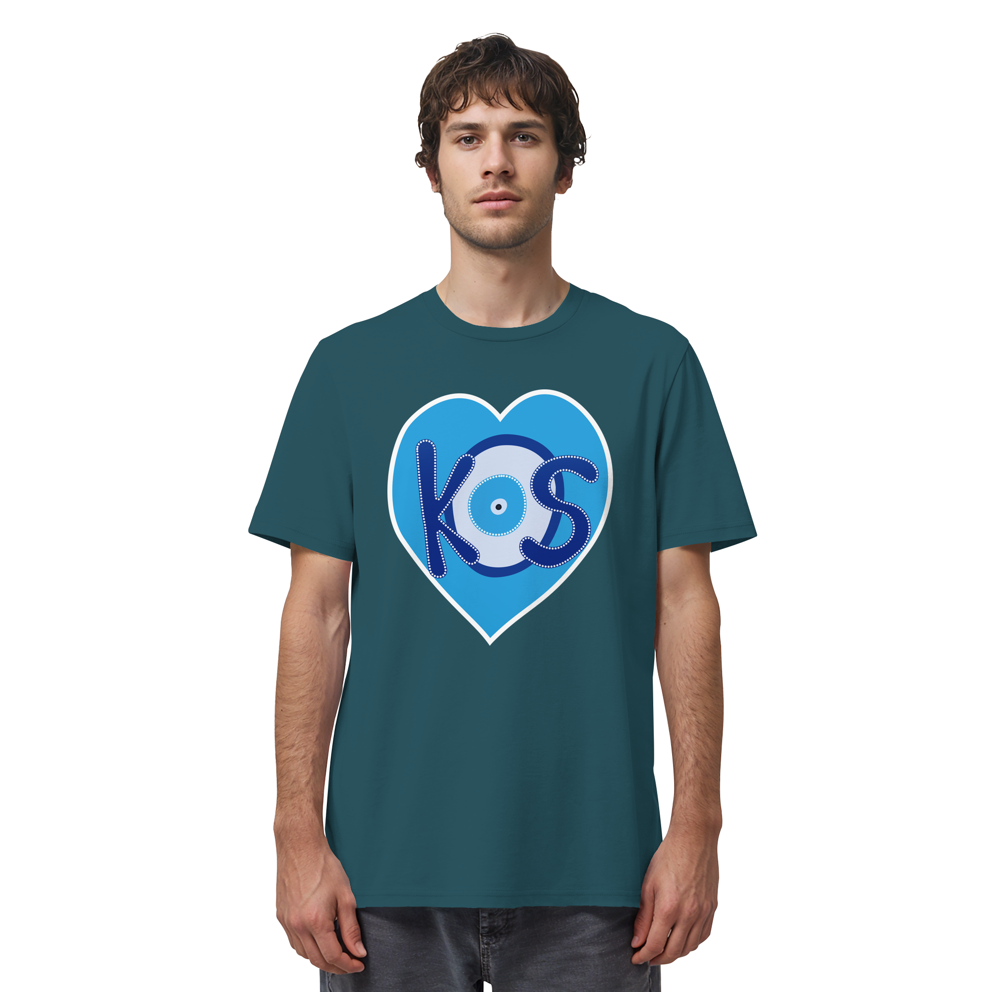Kos - Blaues Herz - Organic Shirt