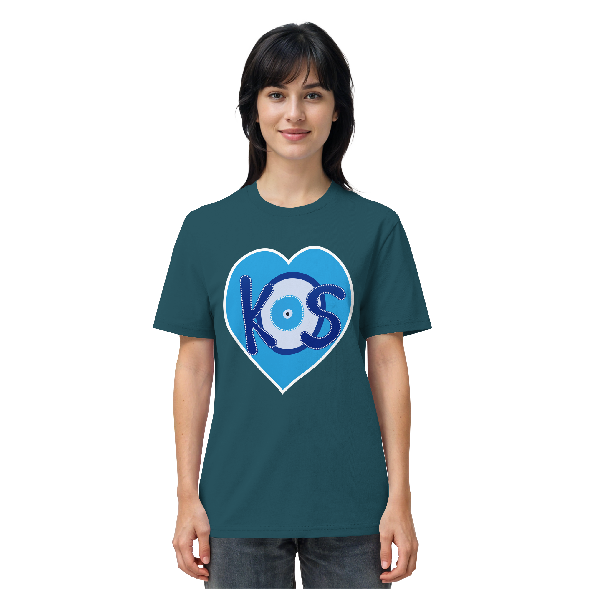 Kos - Blaues Herz - Organic Shirt