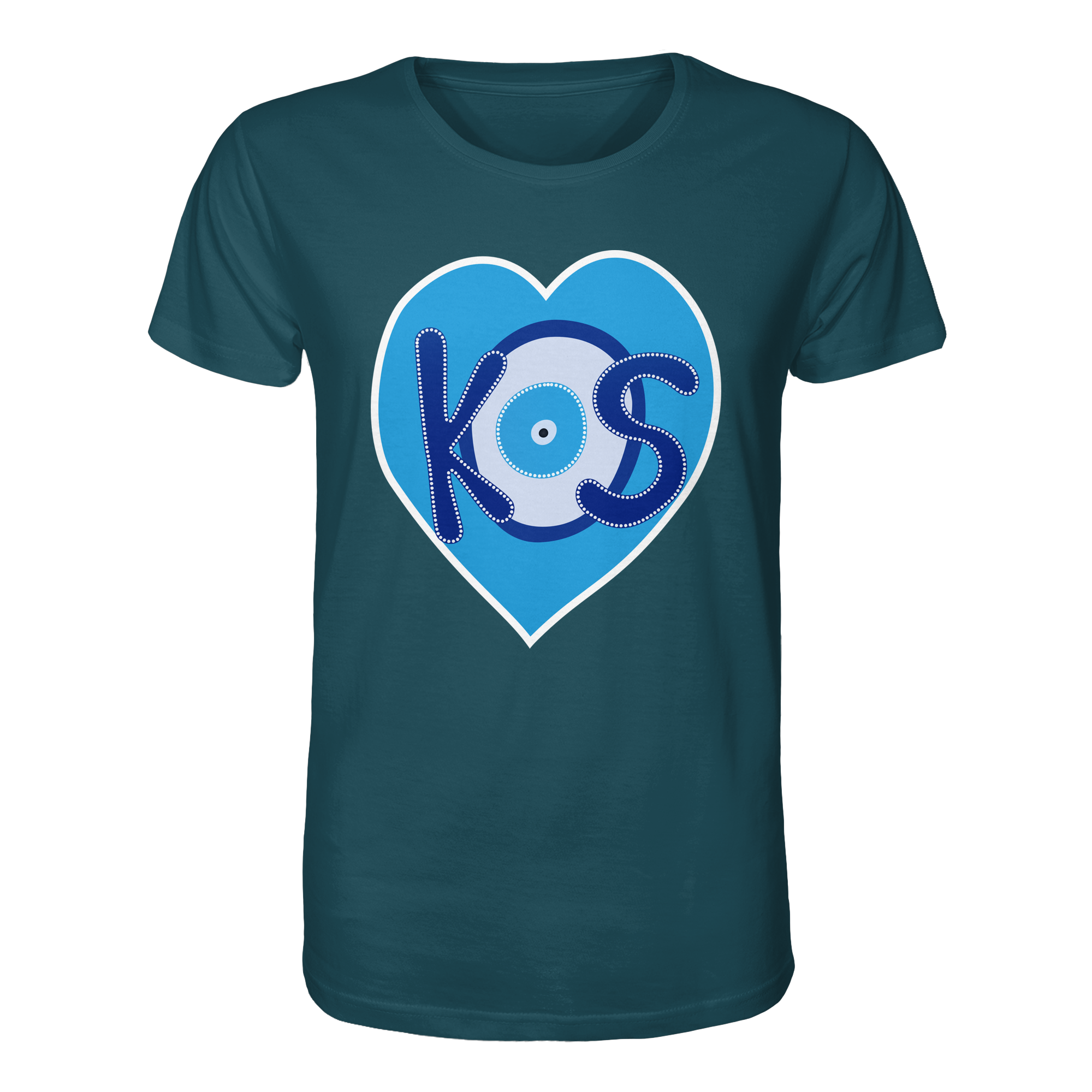 Kos - Blaues Herz - Organic Shirt