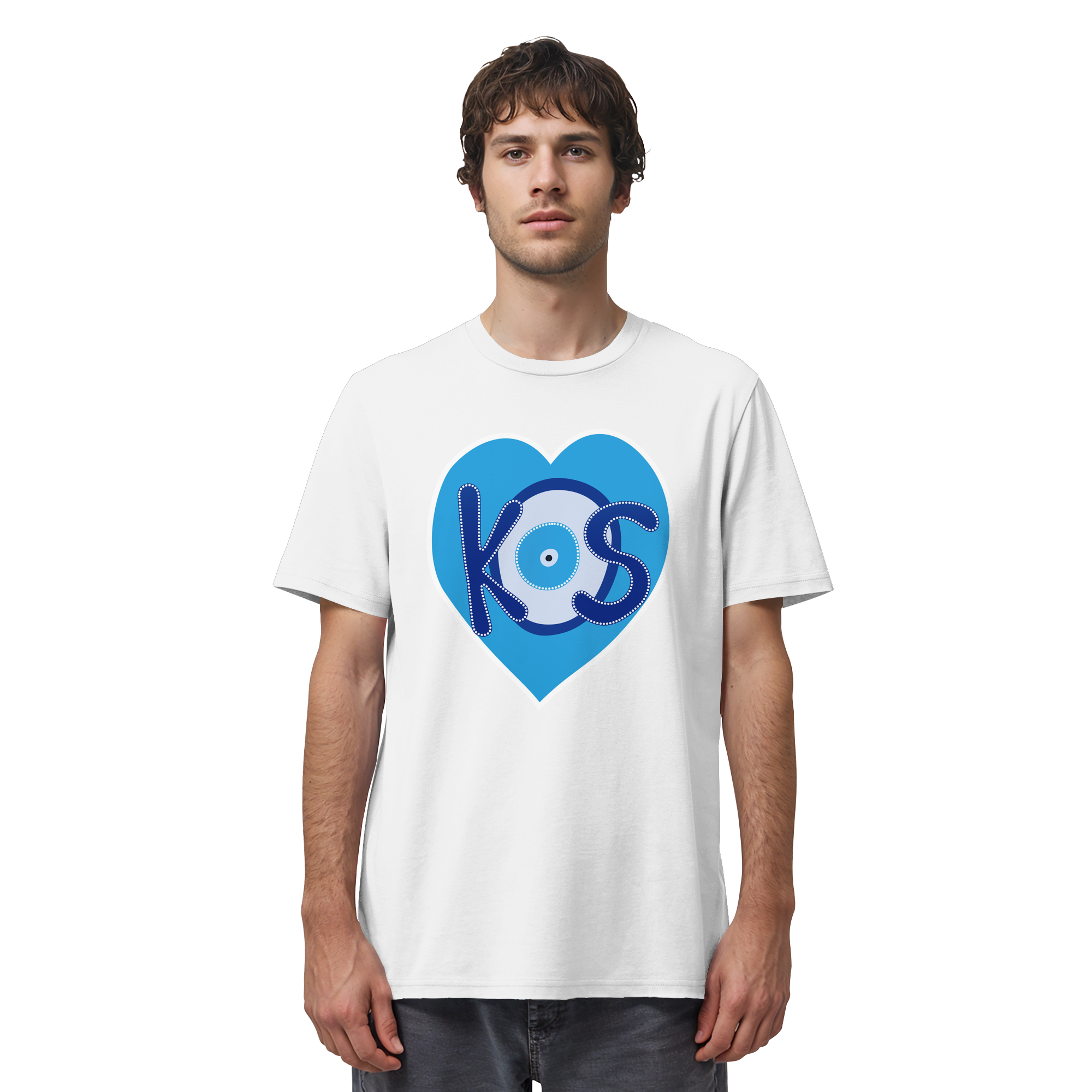 Kos - Blaues Herz - Organic Shirt