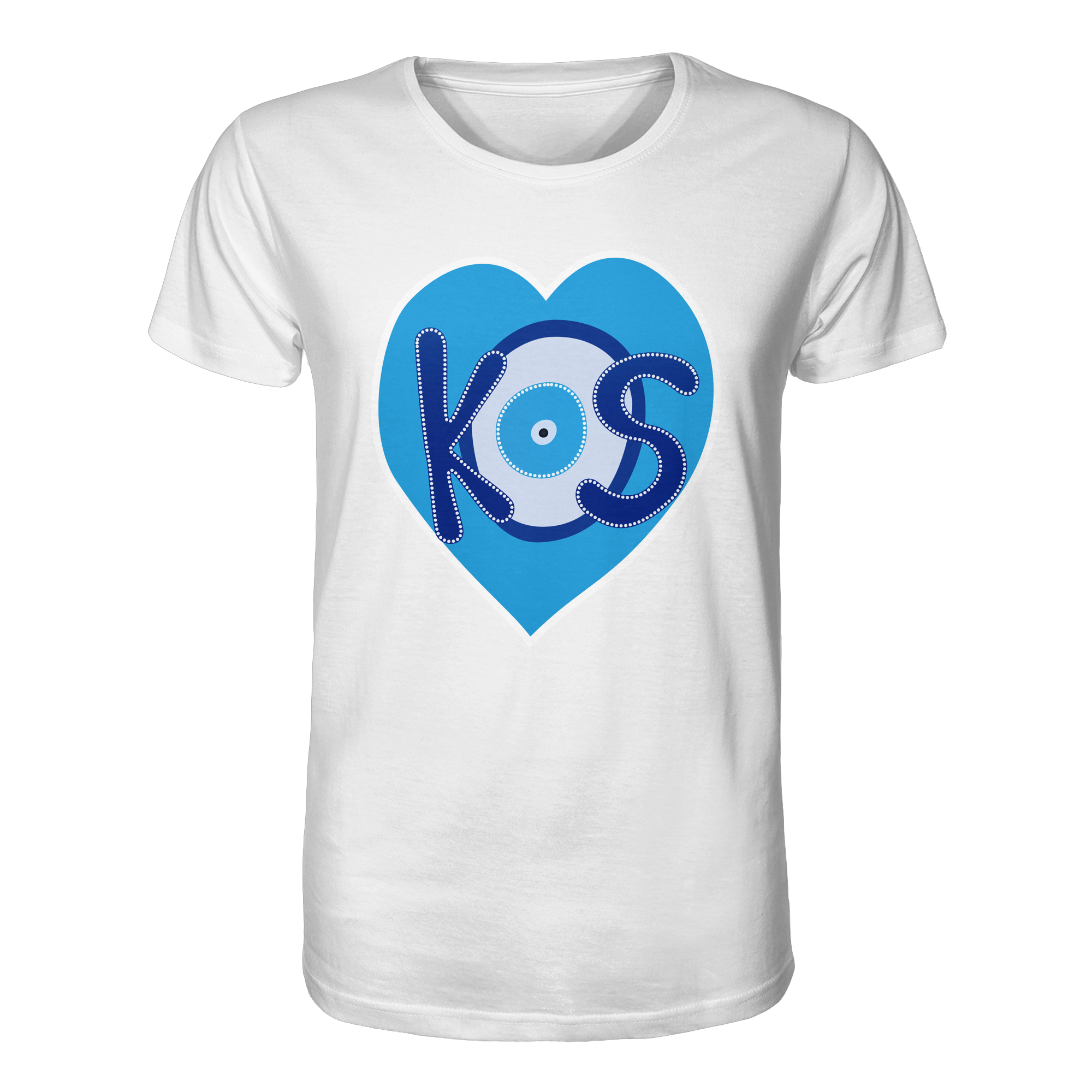 Kos - Blaues Herz - Organic Shirt