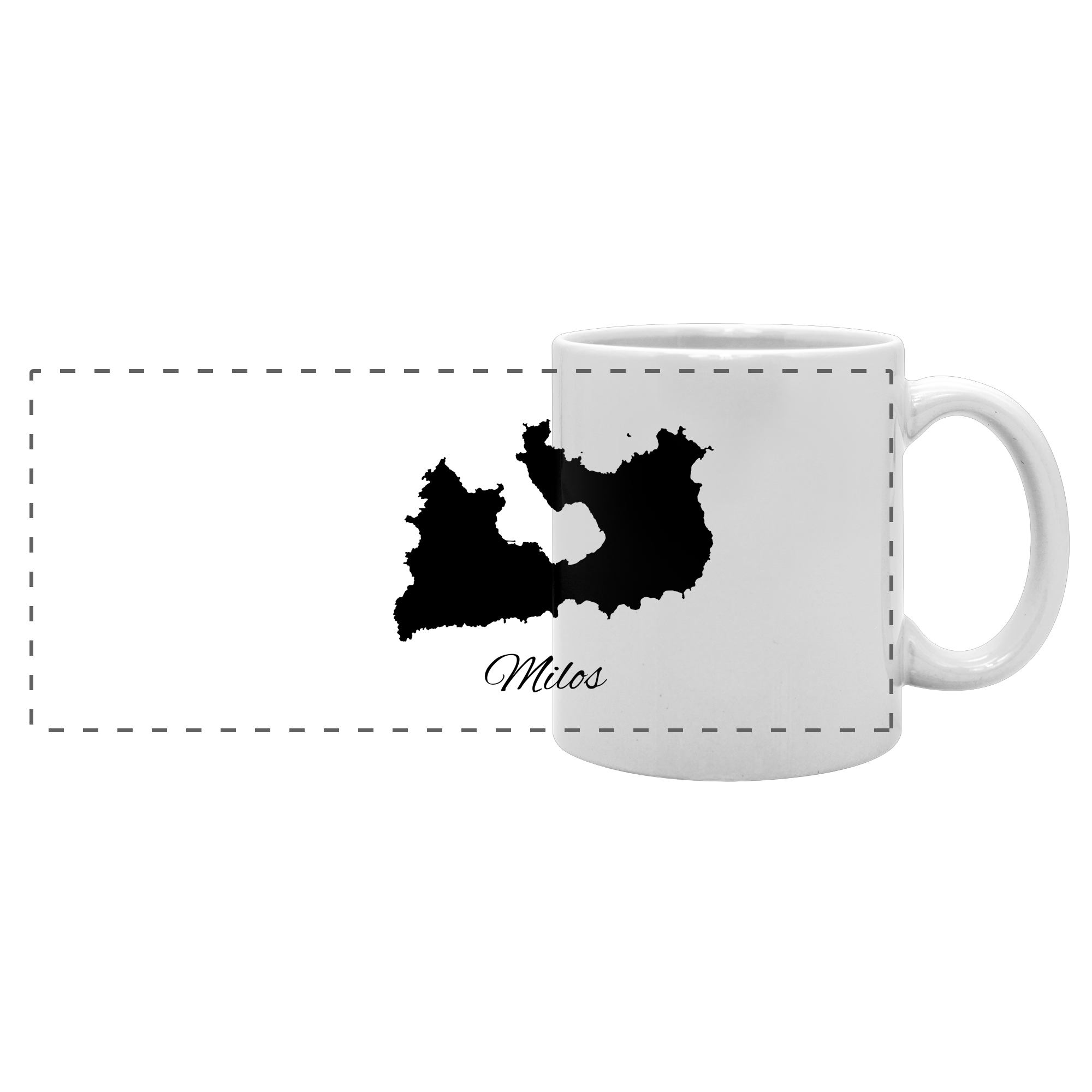 Milos Silhouette Griechenland - Panorama Tasse