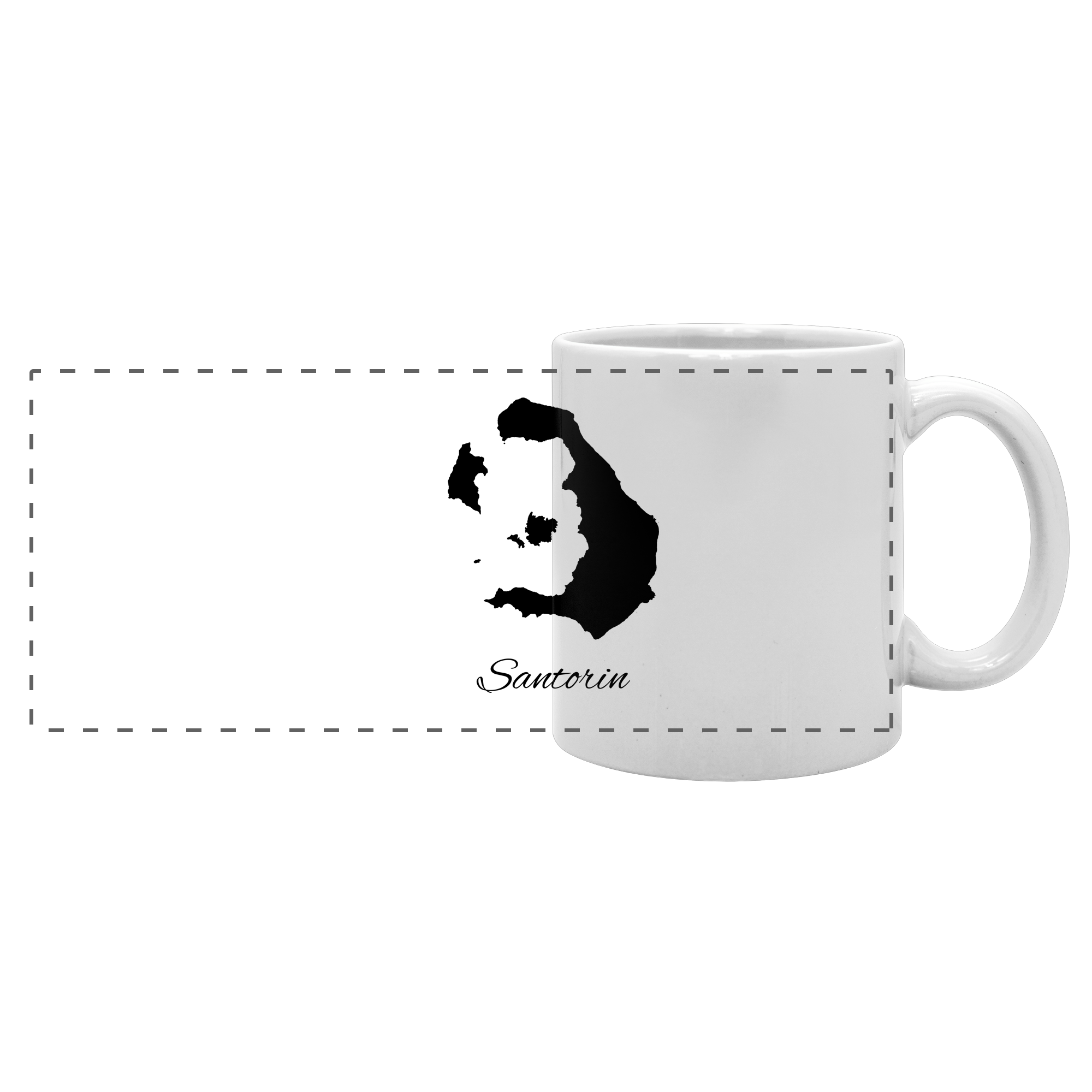 Santorin Silhouette Griechenland - Panorama Tasse
